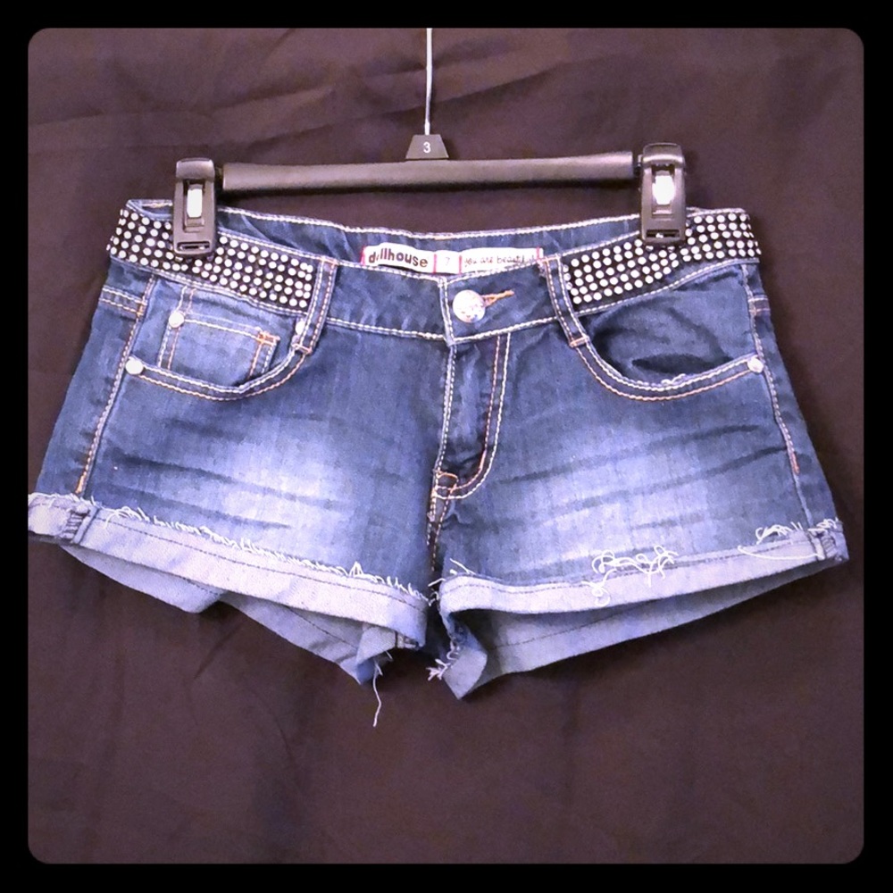 Dollhouse Denim Shorts With Bling